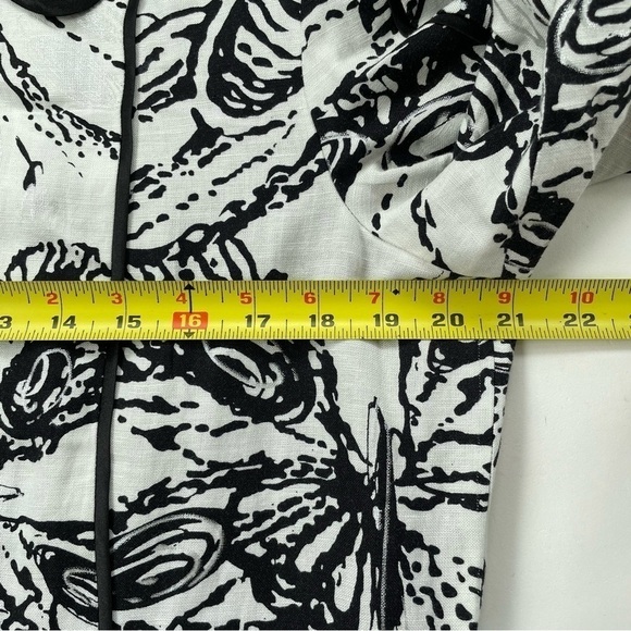 Chico’s White & Black LINEN-Blend Jacket Size Medium 8 - Picture 9 of 10